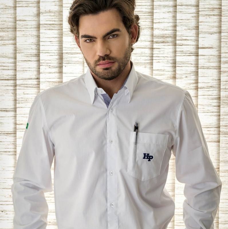 Camisa Personalizada Branca Social Masculina Mato Grosso - Camisa Personalizada Social Branca Slim