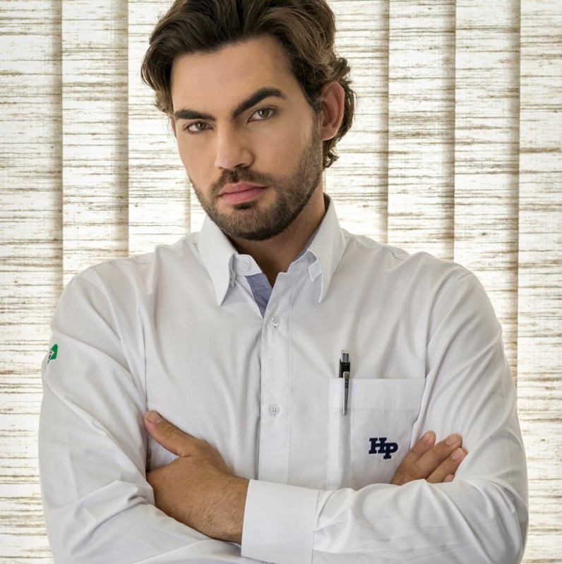 Camisa Personalizada Branca Social Francisco Beltrão - Camisa Personalizada Branca Social Masculina