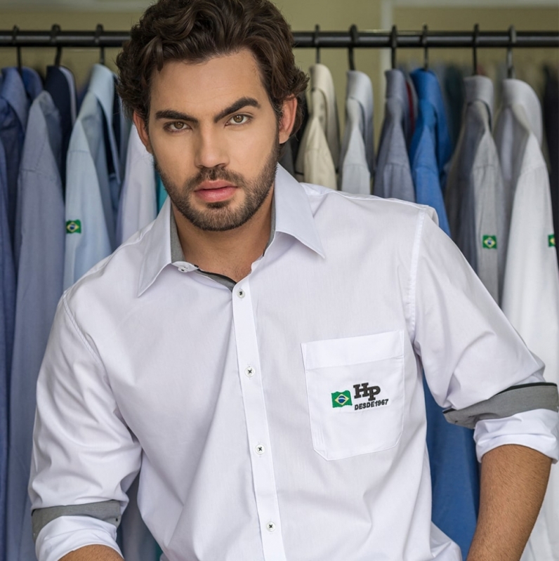 Camisa Social Masculina Uniforme Arapongas - Camisa Social para Uniforme de Empresa