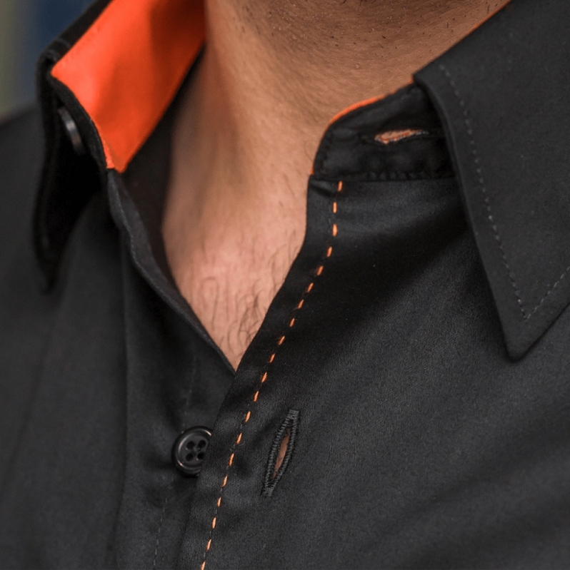 Fabricantes de Camisa Personalizada Preta Masculina Calmon - Camisa Personalizada de Linho Masculina