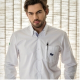 camisa personalizada branca masculina social Tibaji