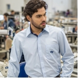 camisa personalizada social azul masculina valor Cosmópolis