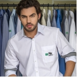 camisa personalizada social masculina branca manga longa consultar Pinhais
