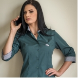 camisa social feminina uniforme cotar Araguari