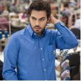 camisas personalizadas sociais azul escuro Grão Pará