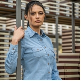 fabricantes de camisa personalizada jeans feminina Morro Grande