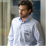 fábricas de camisa personalizada social azul claro masculina Vila Batista